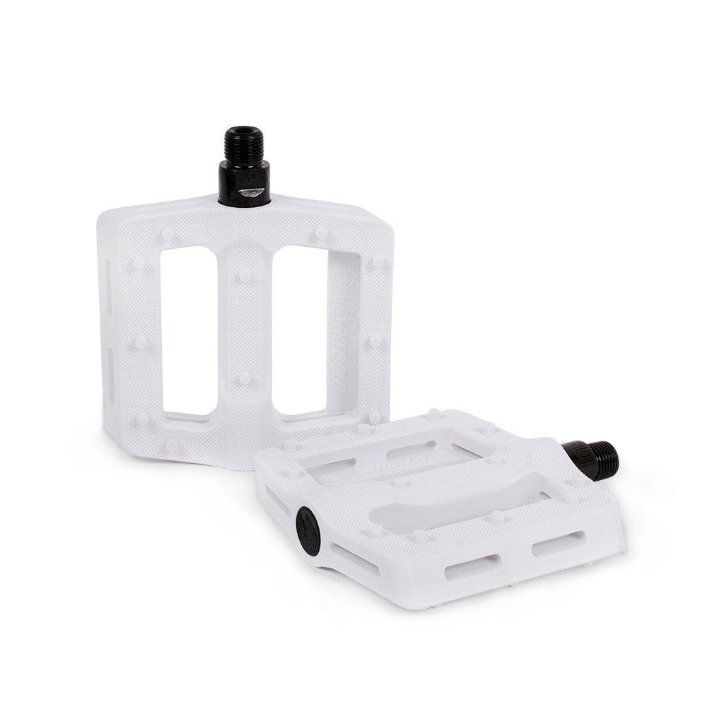 Shadow Surface Plastic Pedals - White 9/16