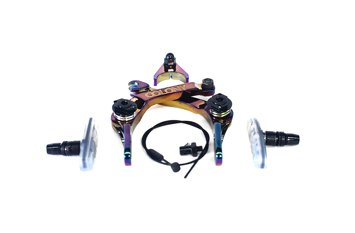 Colony Brethren Brake Set - Forged & Cnc Alloy With Clear Pads