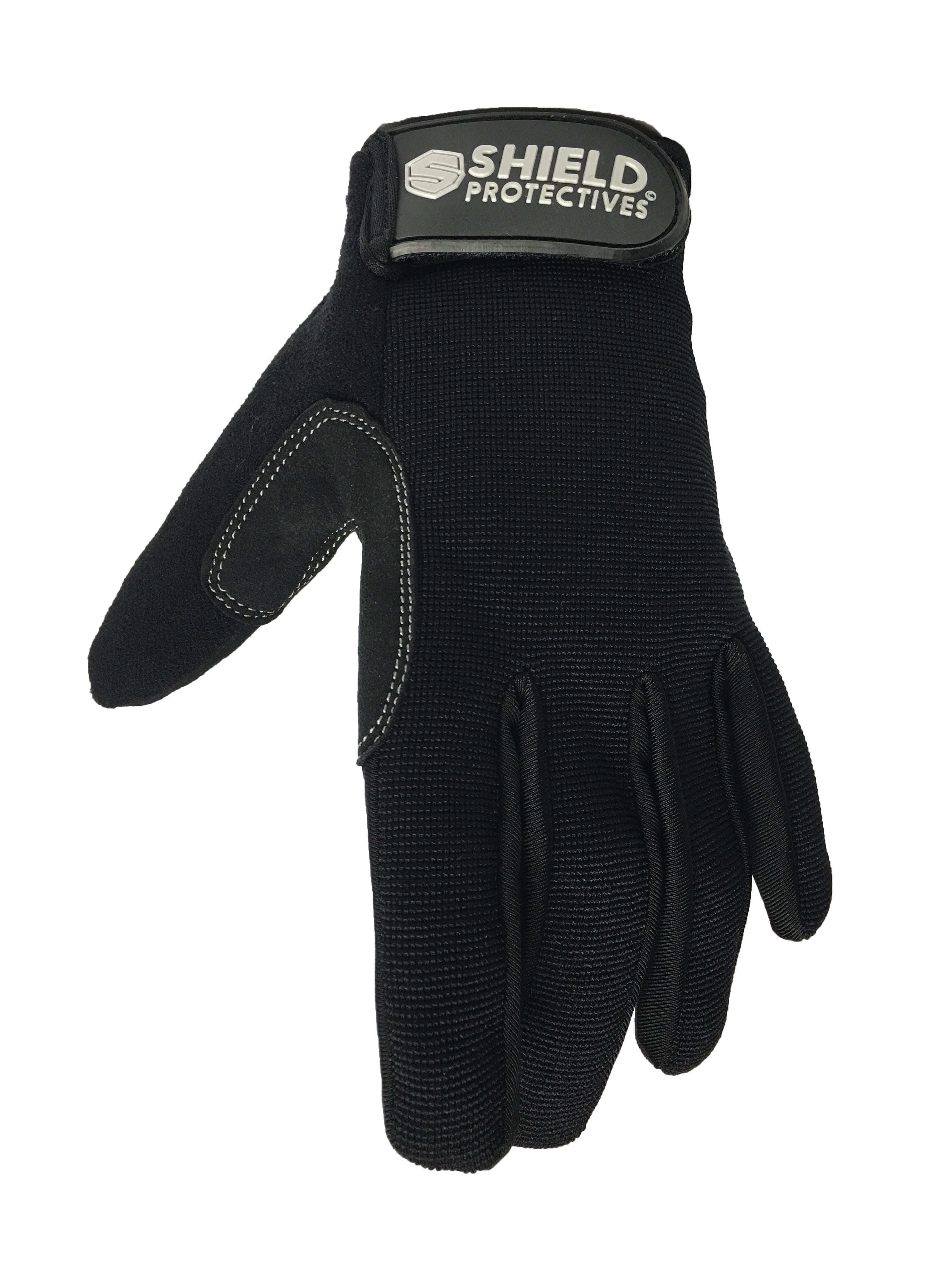 Shield Protective Full Finger Gloves Black